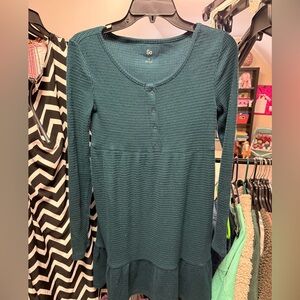 SO Women's Long Sleeve Teal Knit Dress
